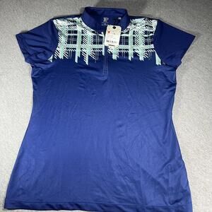 FP New York Golf Mandarin Collar Moisture wicking UV 50 Polo Shirt Youth Medium